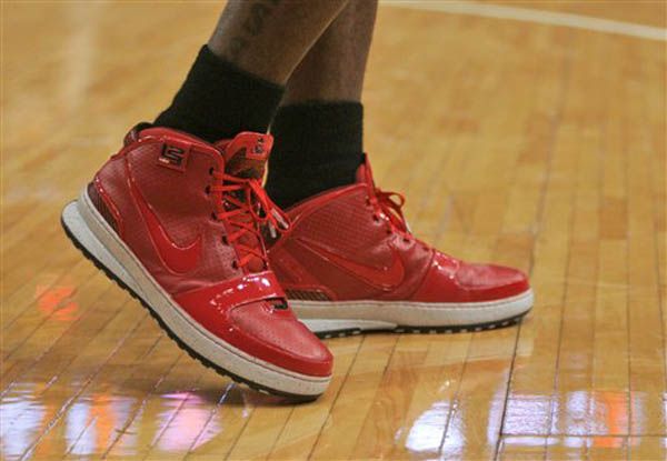 LeBron's new Candy Apple Nikes